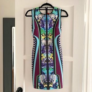 Clover Canyon Graphic Flowers Neoprene Dress  Sz XS